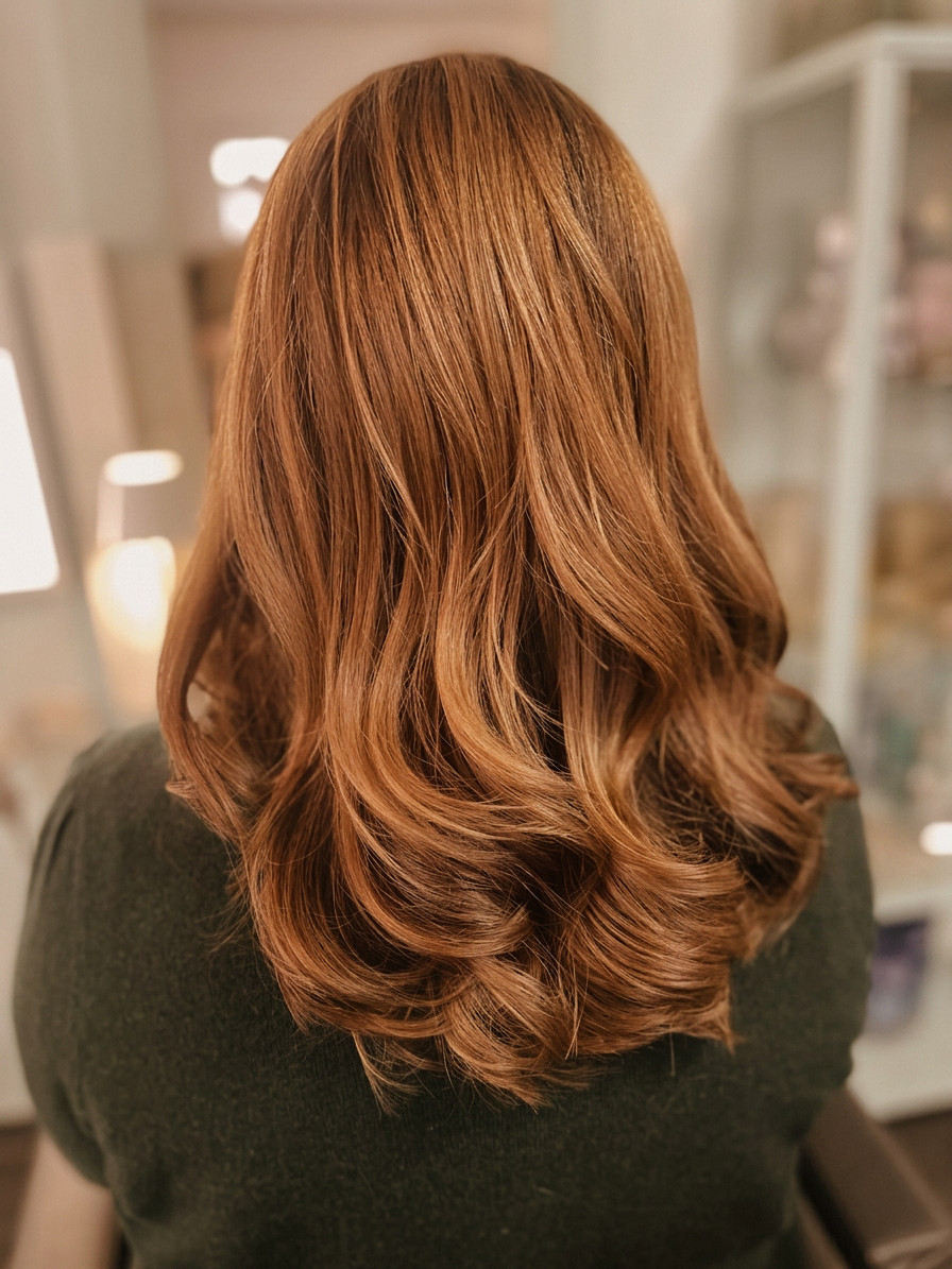 Kupferfarbene Wellen mit lebendigem Glanz – Coloration Kamm in Rauenthal