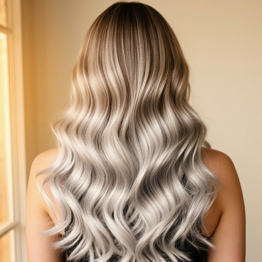 Aschblond mit kühlen Highlights – Balayage von Nicole Werner